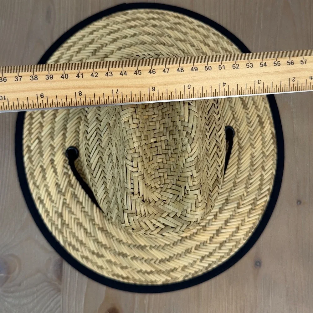 Binky Bro Straw Sun Protection Straw Hat Adjustable Strap Infant Pineapple Logo